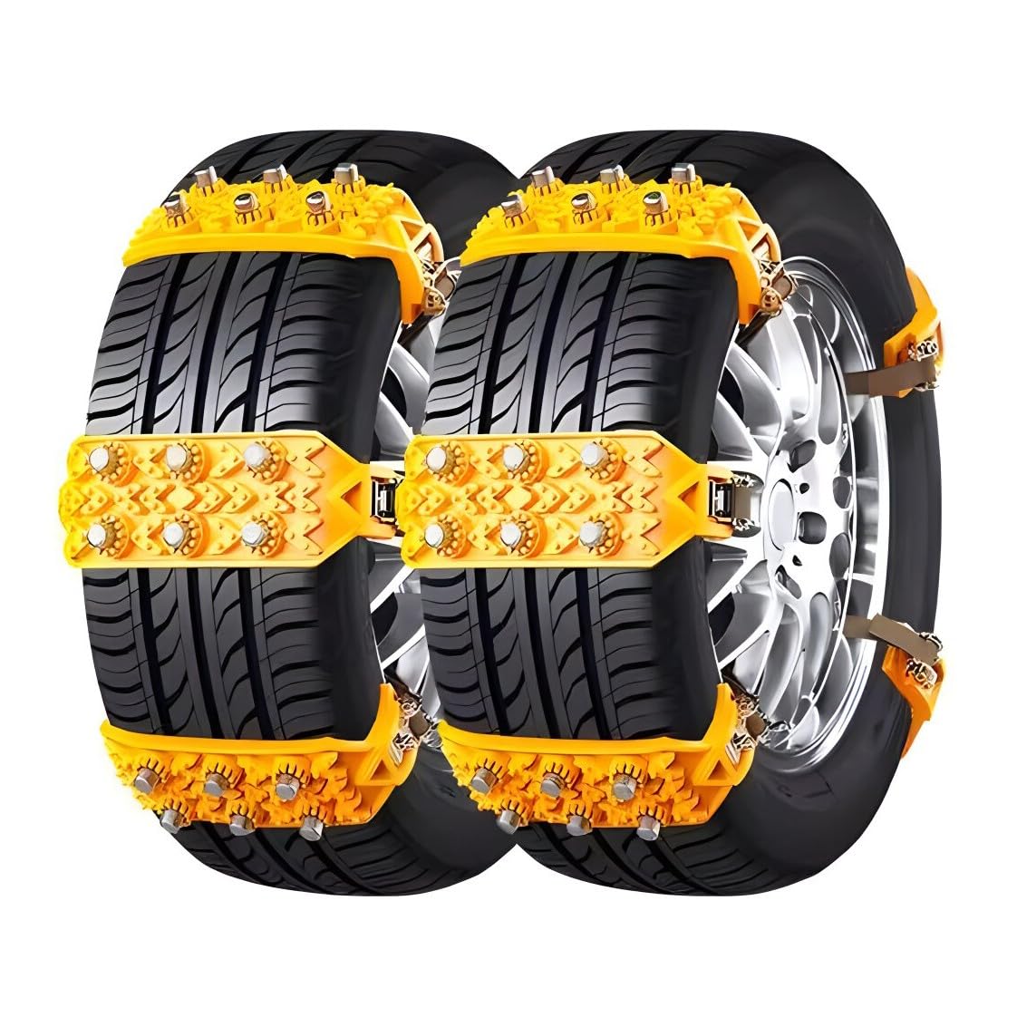 Auto-Schneeketten für Daewo𝘰 Nubira III,Schneereifen Ketten,Rutschfeste, verstellbare ReifenkettenNotfalllösung Traktionsketten 10-teiliges von Generic