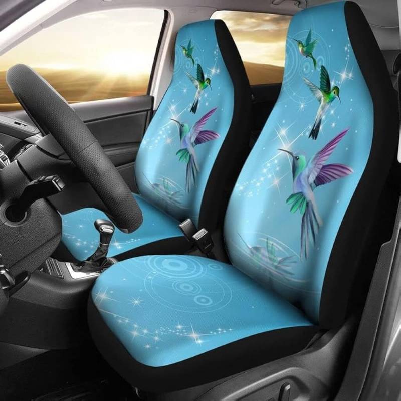 Auto-Schonbezüge Kolibri-Wasser-Blauer Hintergrund Autositzbezüge Passform Sitzbezüge Set Universal Einfach Zu Montierende Autositzbezüge Vordersitze Für Anhänger, Wagen, Wohnmobil, 52X138Cm von Generic