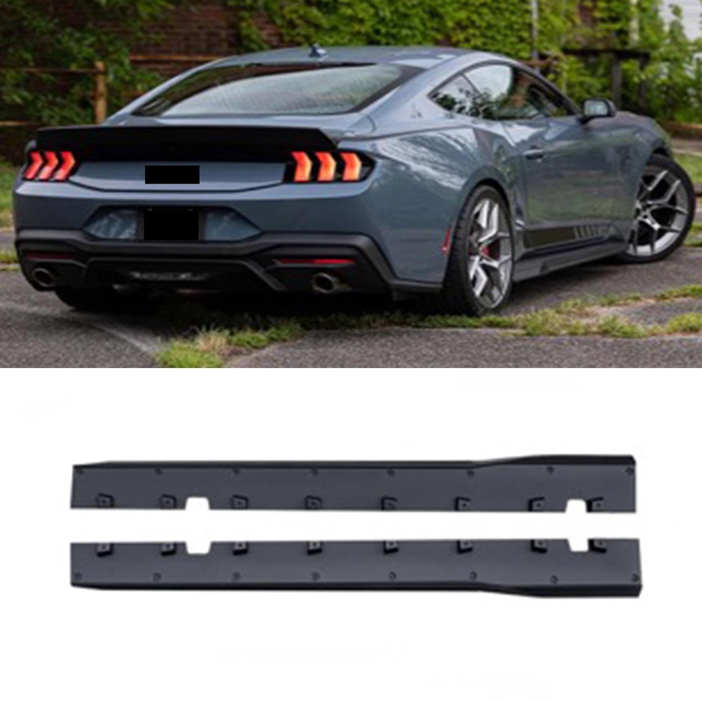 Auto Seitenschweller Lippe Spoiler Verlängerung Diffusor Guard Schürze für Ford Mustang RTR Style 2024 Seitenschweller Splitter Autozubehör von Generic