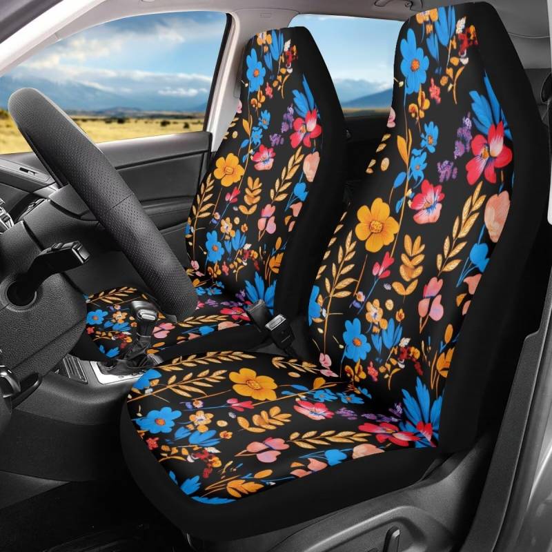 Auto-Sitzbezüge Blaue Wildblume Pkw-Sitzbezug Universell Sitzschoner Klassische Schutzbezüge Für Pick-Up Truck Auto Lieferwagen von Generic