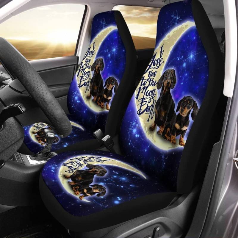 Auto Sitzbezug Dackel Mond Autositzbezug Universelle Auto-Zubehör Fashion Innenraum Sitzschoner Für Autos, Fahrzeuge, Wohnmobil, 52X138Cm von Generic