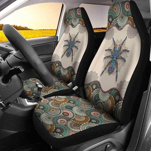 Auto Sitzbezug Mandala-Spinnen-Muster Innenraum Sitzschoner Sportliche Auto-Zubehör Klassisch Autositzbezüge Für Autos, Fahrzeuge, Lastwagen, 52X138Cm von Generic