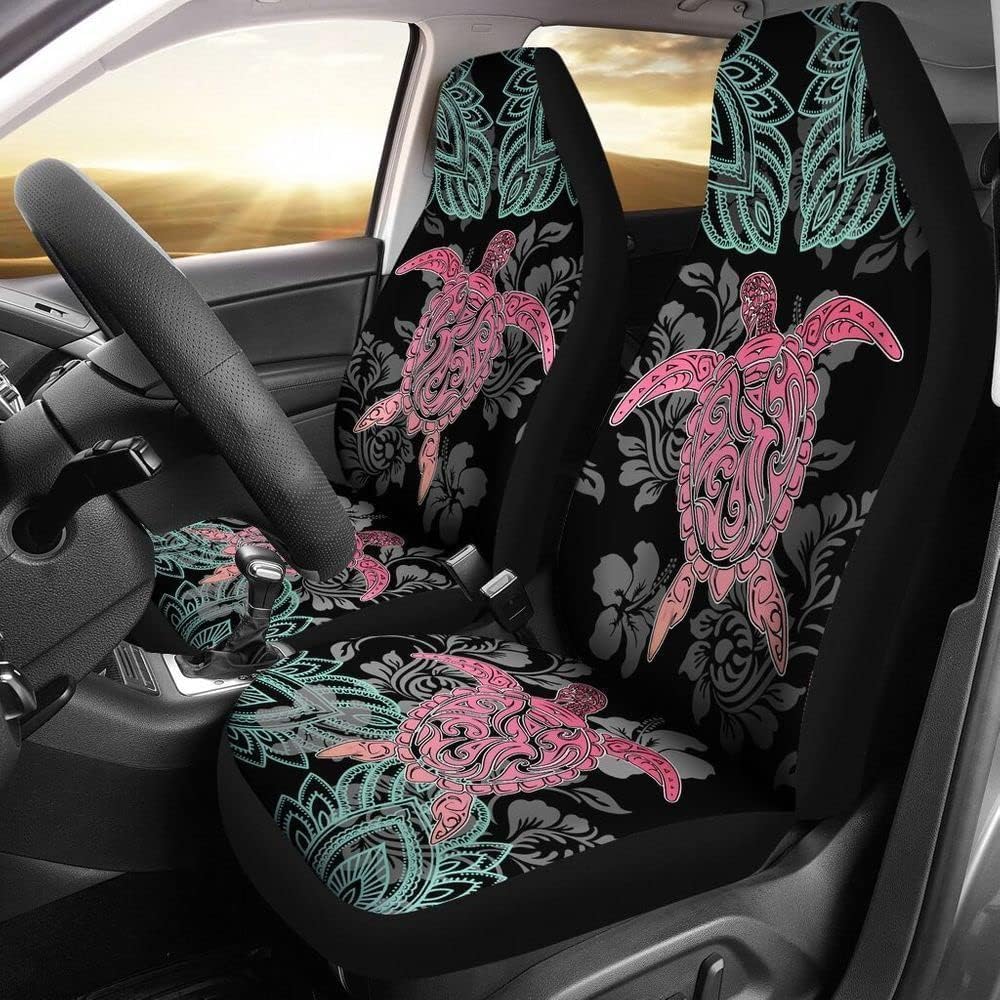 Auto Sitzbezug Rosa Schildkröte-Mandala-Muster Auto Sitzbezüge Universelle Sitzbezug Auto Vordersitze Premium Design Autositzbezüge Vordersitze Für Fahrzeuge, Autos, Suvs, 52X138Cm von Generic