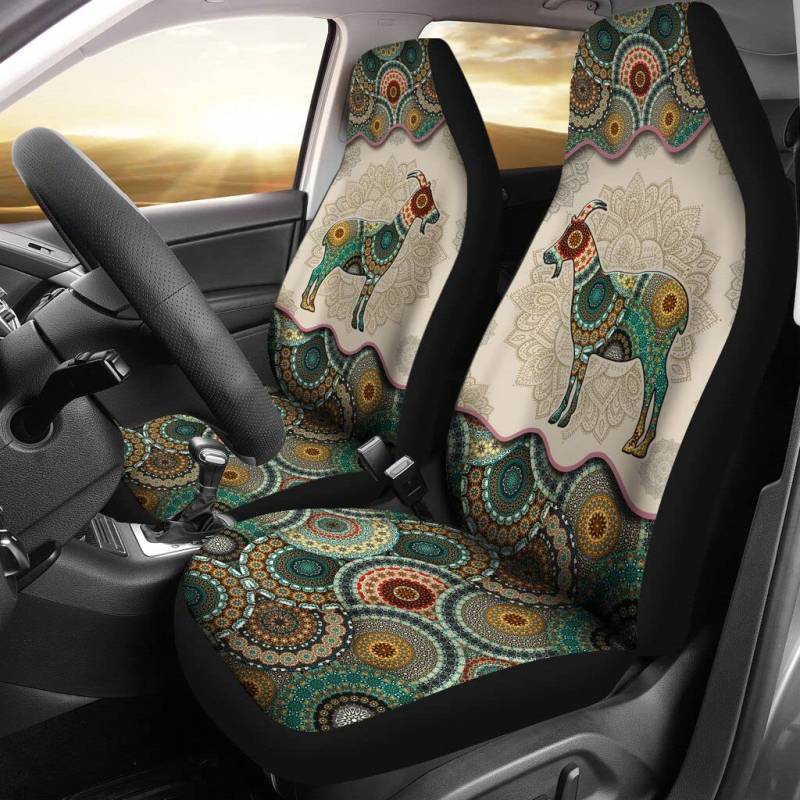 Auto Sitzbezug Ziege-Mandala-Muster Autositzbezüge Klassisch Sitzbezüge Set Universal Passform Autositz Schonbezug Für Fahrzeuge, Autos, Wohnmobil, 52X138Cm von Generic