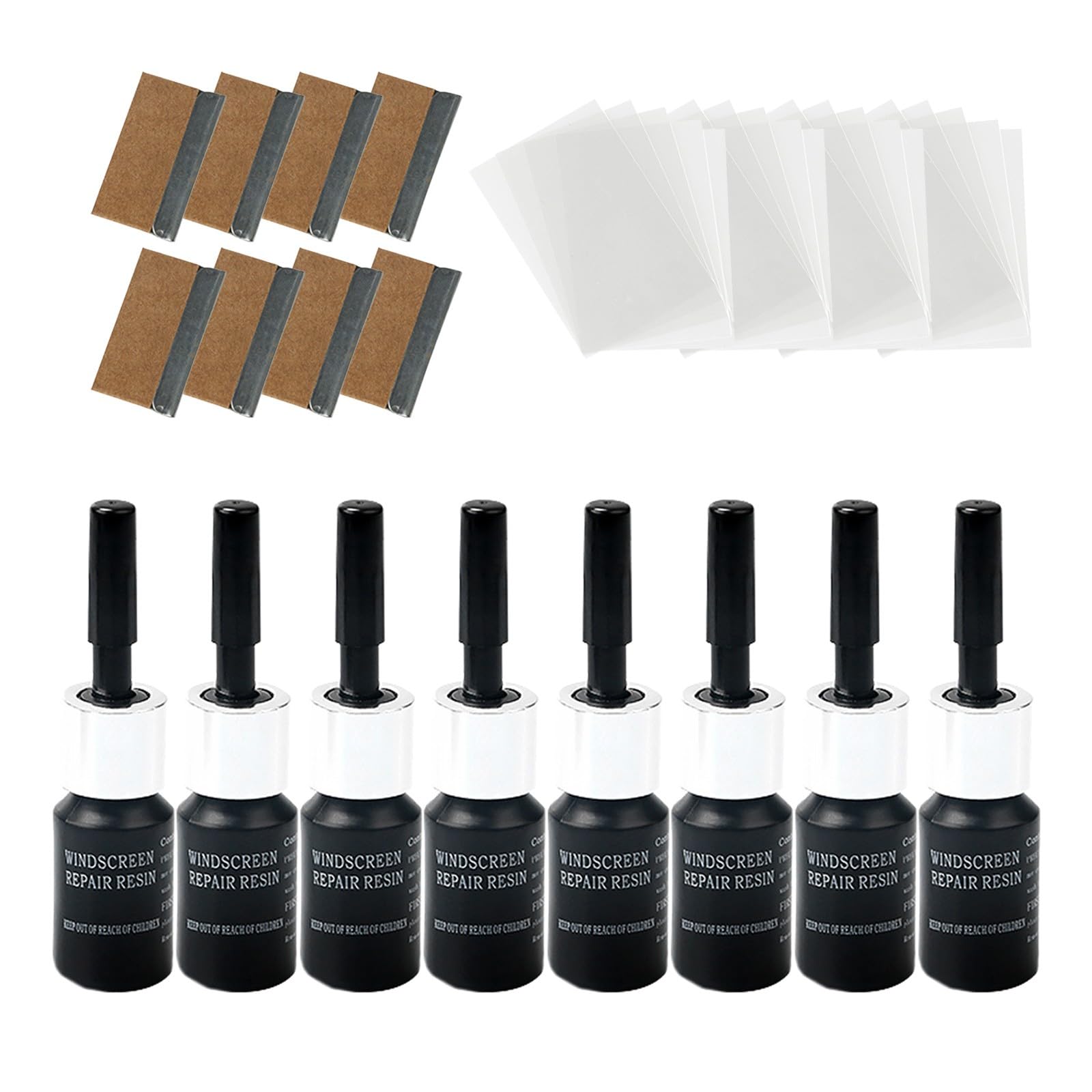 Auto Windschutzscheiben Reparaturset Werkzeug 8PC Windshield Repair Kit Auto Reparaturset für Windschutzscheiben für Auto-Glas Risse Zielscheibe Schwarz (8PC Black) von Generic