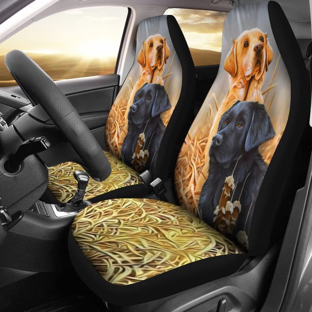 Auto-Zubehör Golden Retriever Und Black Retriever-Paar-Jagd Auto-Schonbezüge Universelle Sitzbezüge Set Universal Passform Autositzbezüge Für Anhänger, Wohnmobil, Wagen, 52X138Cm von Generic