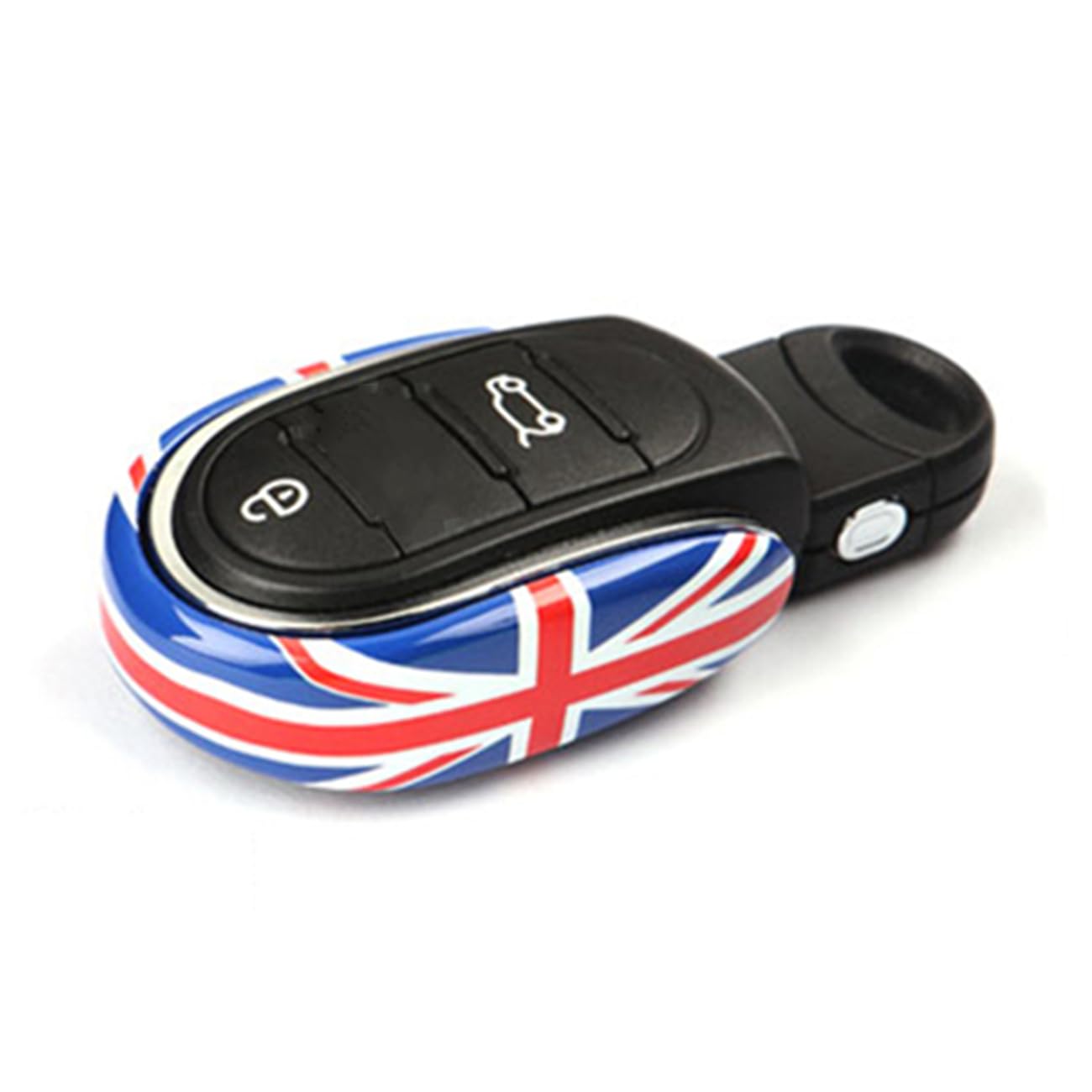 Auto schlüsselabdeckung Schlüsselgehäuse Schlüsselanhänger Kompatibel mit Mini Cooper Nach 2014 Dritte Generation F Serie F54 F55 F56 F57 F60 PJ01 (Schlüsselgehäuse Typ A, Roter Union Jack) von Generic