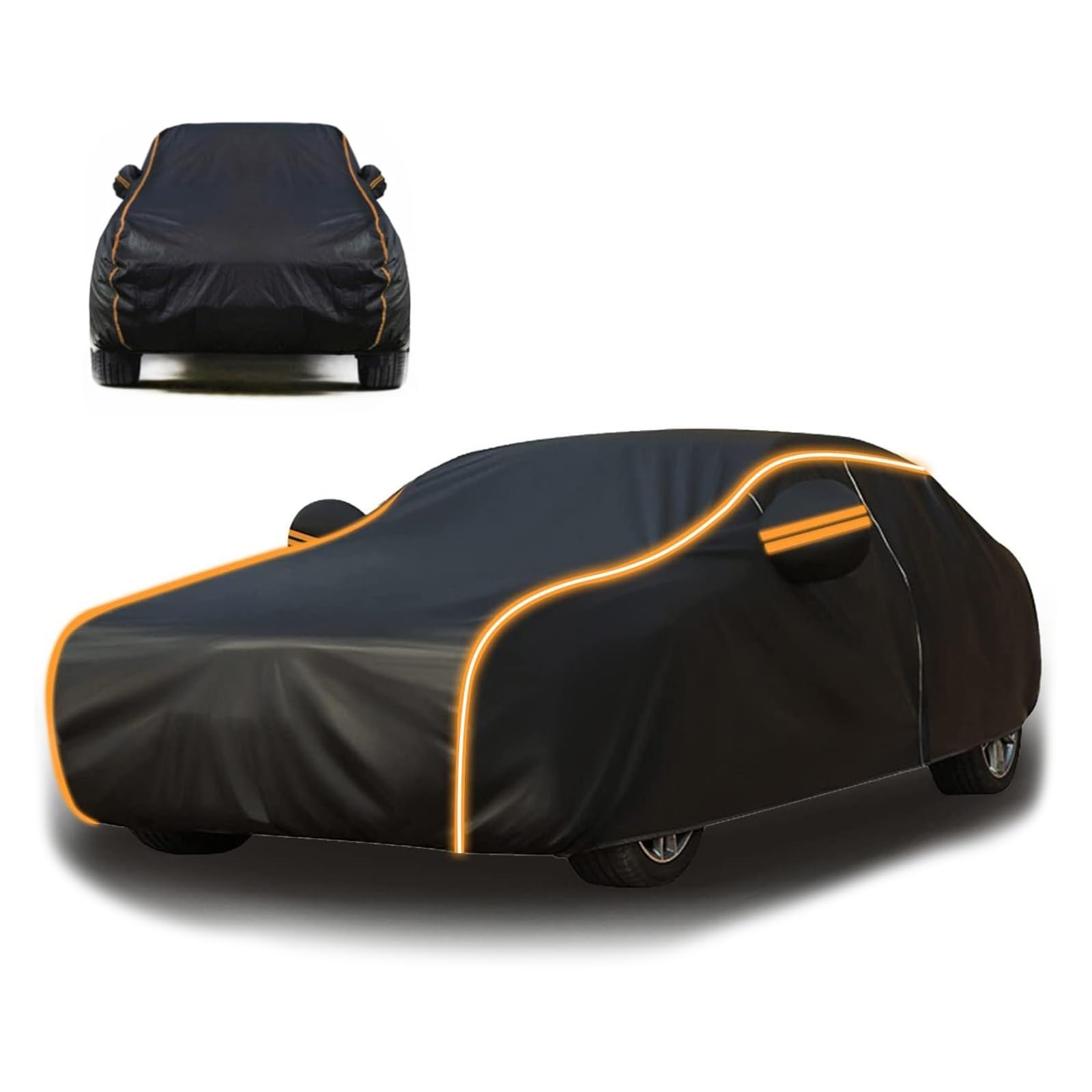 Autoabdeckung Outdoor & Autoschutzhülle für Mazda MX-5 RF, Thin, Auto Abdeckplane Winter Aussen, Auto Abdeckplane Winter Staub Mit Reflexstreifen(Orange Black) von Generic