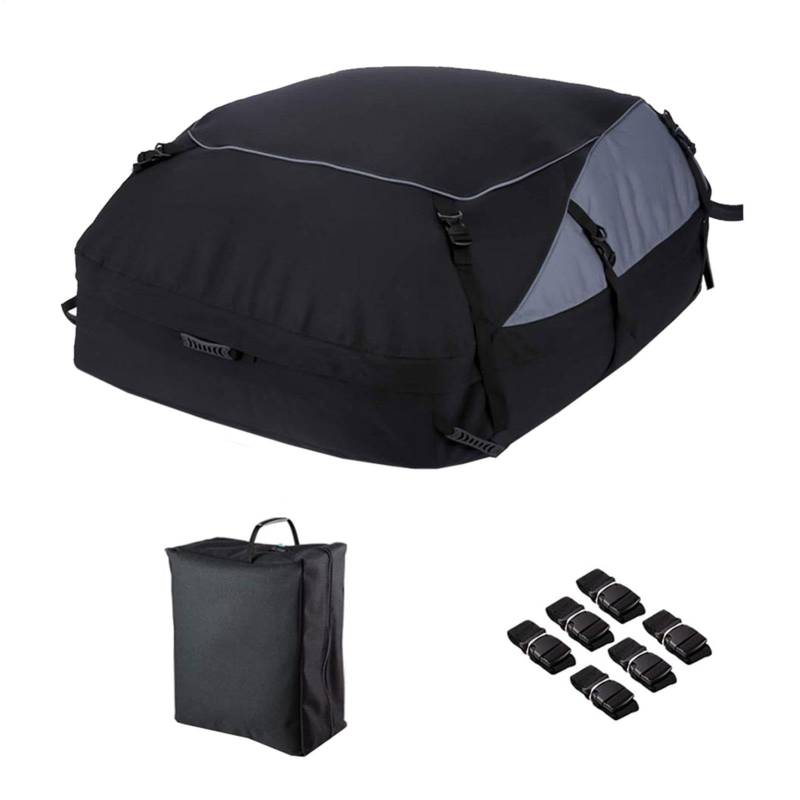 Autodachtasche – Auto-Dachgepäckträgertasche, faltbare Auto-Dachtasche, wasserdicht, faltbar, Auto-Oberteil, weiche Gepäckaufbewahrungstasche, robuste 600D-Oxford-Tuch-Dachtasche für Autos, SUVs von Generic