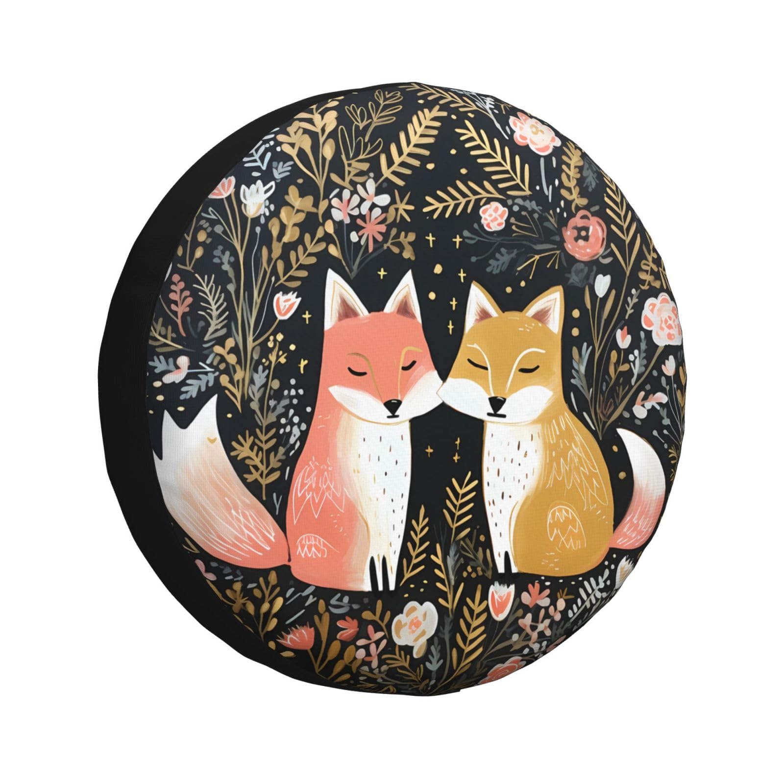 Autoreifen Schutzhülle Liebe Cartoon Fuchs Tire Cover Prämie Reifenschutzabdeckung Waschbar Ersatz Reifen Abdeckung Für 4 Saison Ersatzradreifen Truck 16 inch von Generic