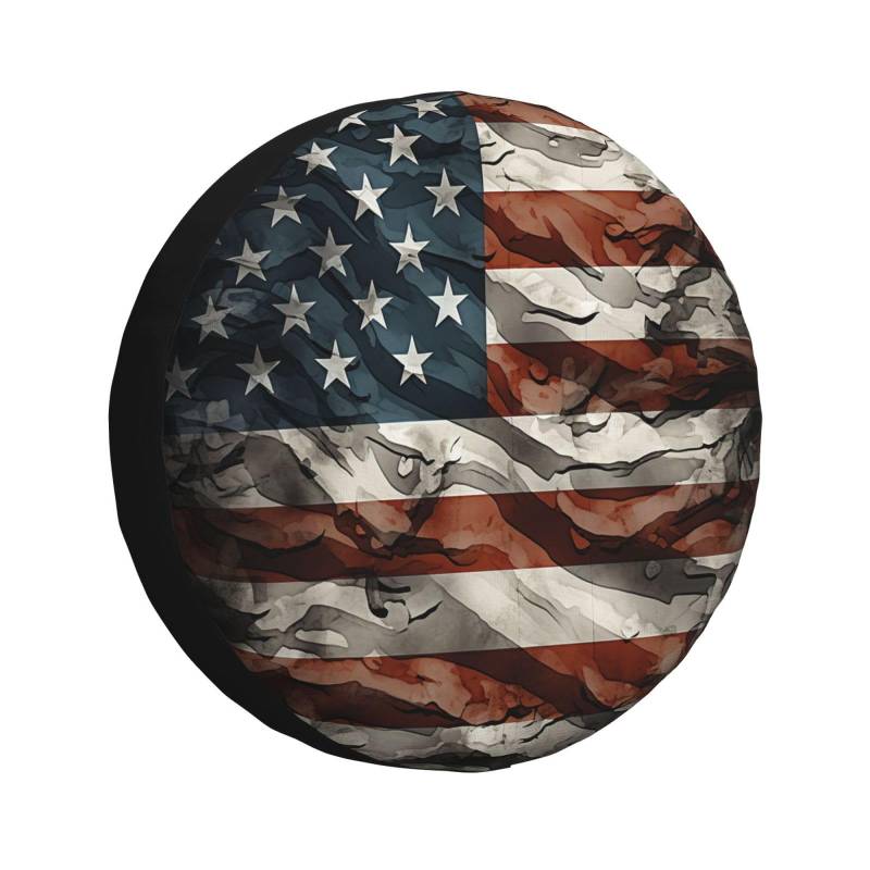 Autoreifen Tasche Amerikanische Tarnung Spare Tire Cover Uv-Schutz Reifenabdeckung Prämie Auto Reserverad Abdeckung Für Viele Fahrzeug Truck Wohnmobile 14 inch von Generic