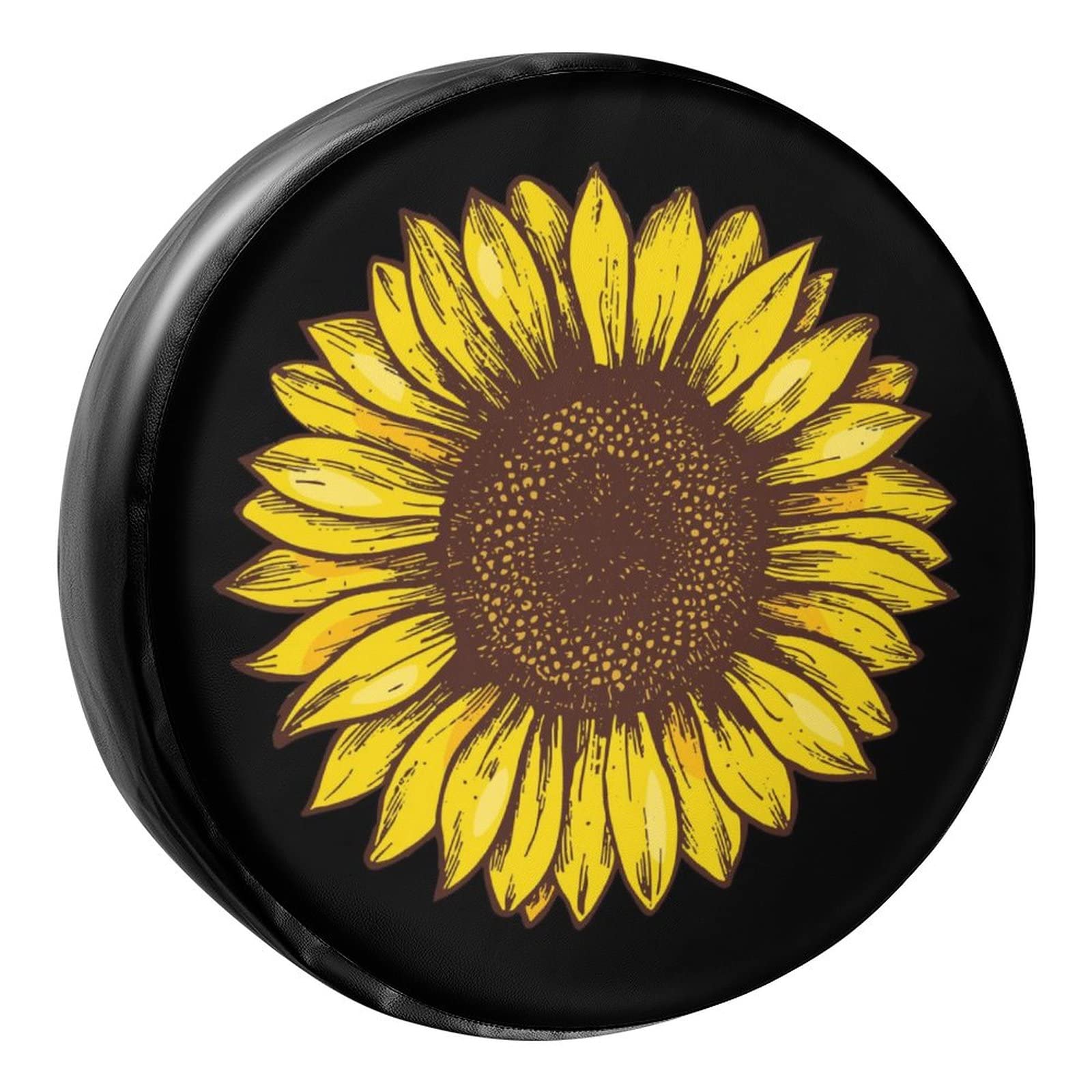 Autoreifen Tasche Retro Sonnenblume Autoreifen Schutzhülle Prämie Tire Cover Universal Reifen-Aufbewahrungstasche Für Viele Fahrzeug Geländewagen Anhänger 15 inch von Generic