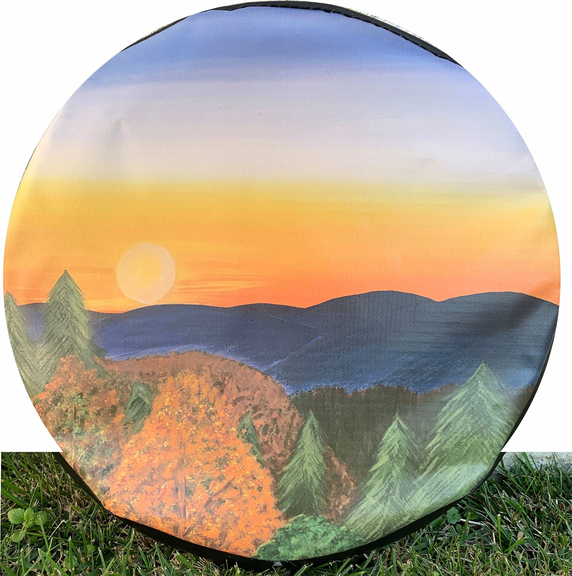 Autoreifen Tasche Sonnenuntergang In Den Bergen Reifenhülle Wasserdicht Spare Tire Cover Universal Ersatz Reifen Abdeckung Für Geländewagen Ersatzradreifen Caravan 14 inch von Generic