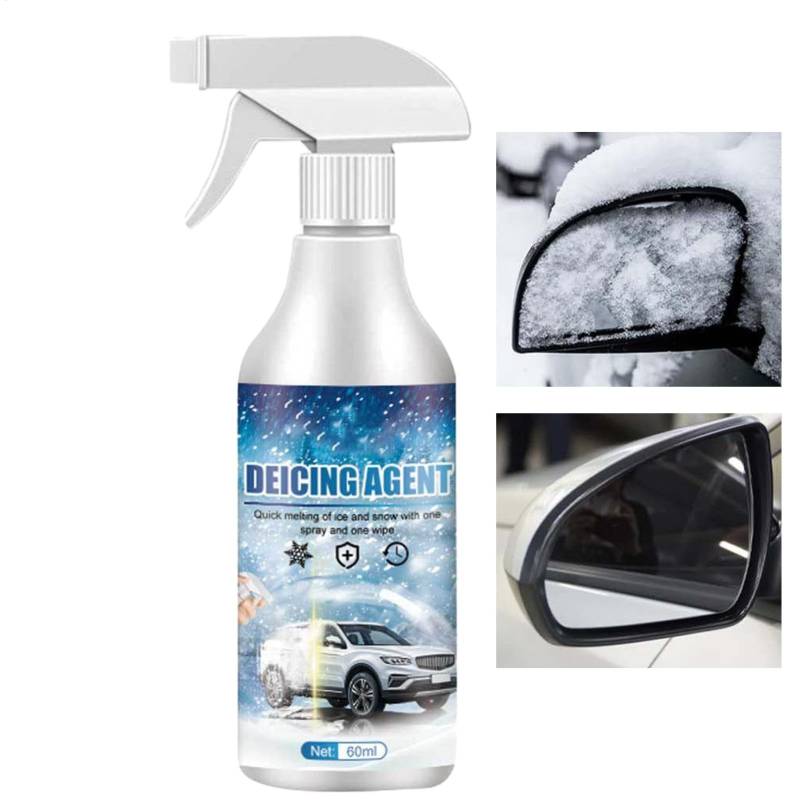 Autos Schmelzen – 60 ml Schneeschmelzreiniger, schnelle Eisentfernung für Autos | Leistungsstarker Eisschmelzer für Glas, Autozubehör zum sofortigen Schmelzen von auf Glas, Auspuffrohr, Rücksp von Generic