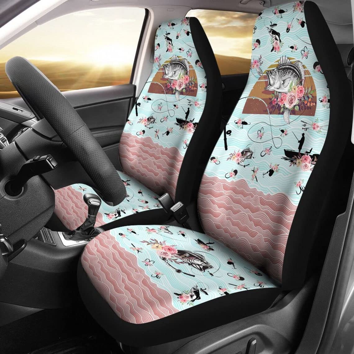 Autoschonbezüge Angeln-Blume Auto Sitzbezug Universelle Auto-Schonbezüge Passform Sitzbezüge Set Universal Für Wagen, Lastwagen, Suvs, 52X138Cm von Generic