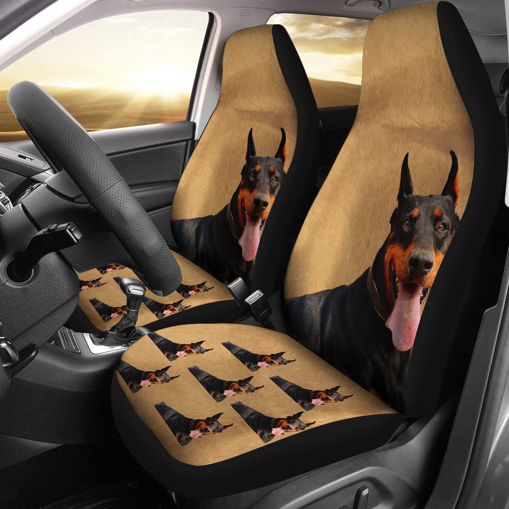 Autoschonbezüge Dobermann Braun Basic Autositzbezüge Vordersitze Klassisch Sitzbezüge Set Universal Top-Qualität Auto-Schonbezüge Für Lastwagen, Anhänger, Wagen, 52X138Cm von Generic