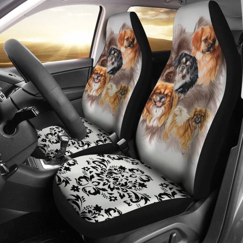 Autositz Schonbezug Cavalier King Charles Spaniel Züchtet Malerei Autositzbezüge Vordersitze Top-Qualität Innenraum Sitzschoner Sportliche Sitzbezüge Set Universal Für Anhänger, Lastwagen, Suvs von Generic