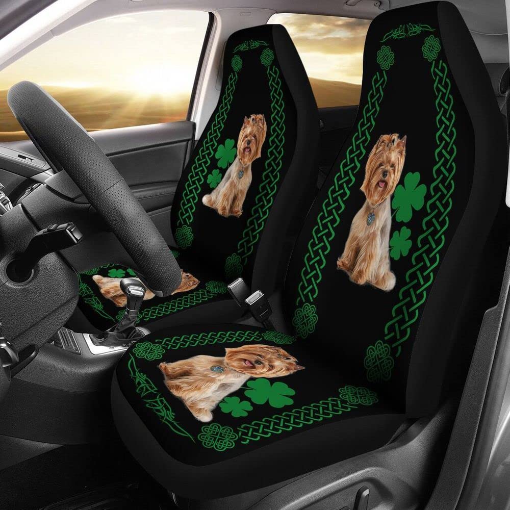 Autositz Schonbezug Yorkshire Terrier Cletic Clover St. Patrick's Day Autositzbezüge Universelle Sitzbezug Auto Vordersitze Einfach Zu Montierende Sitzbezüge Set Universal von Generic