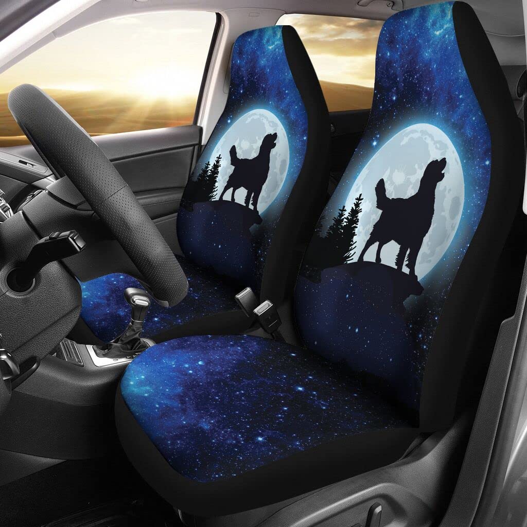 Autositzbezug Golden Retriever Unter Dem Mond Schonbezüge Autoauflage Passform Auto-Zubehör Fashion Autositzbezüge Für Wohnmobil, Fahrzeuge, Autos, 52X138Cm von Generic