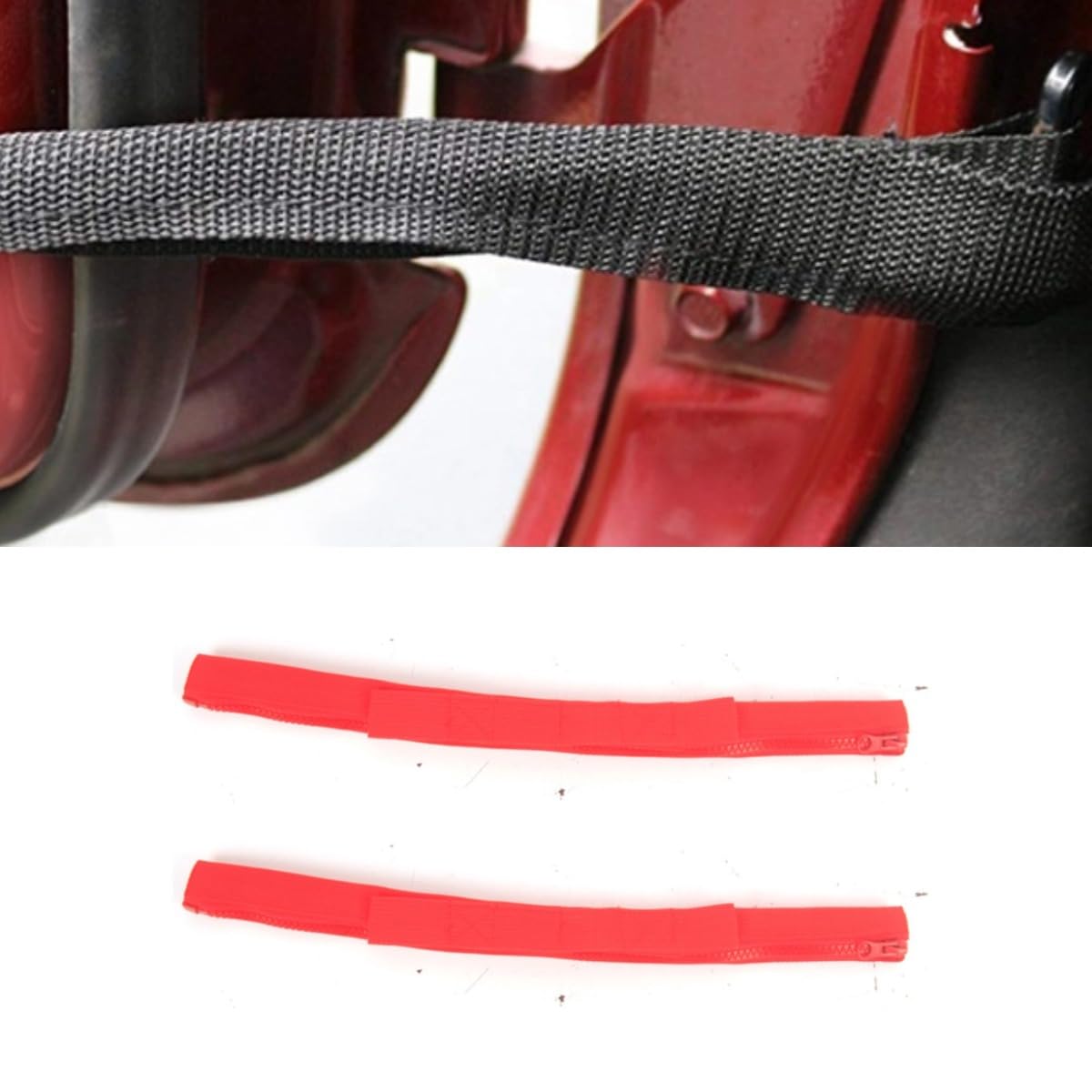 Autotürbegrenzungsriemen kompatibel mit Jeep Wrangler 1997-2021 Karosserie-Kit Autozubehör (Rot + Rot) von Generic