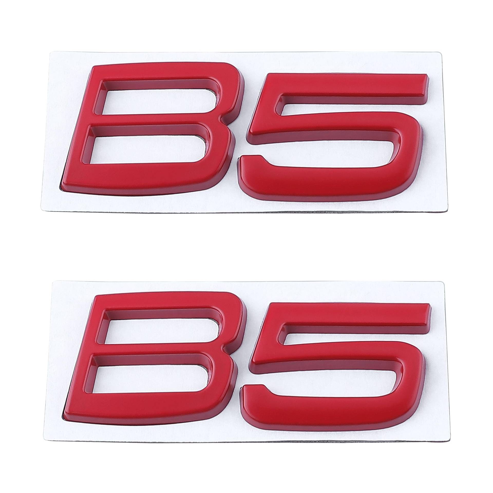 B5 Embleme Auto Aufkleber Logo für B5 Auto Buchstaben Dekoration vorne, hinten Kofferraum Lenkrad Außen Zubehör (rot) von Generic