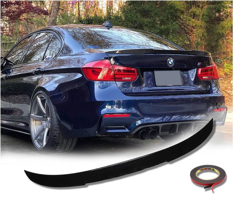 BMW F30 M4 Look Heckspoiler Kofferraumspoiler glänzend schwarz für BMW 3er Performance Tuning Limousine 4-Türer 318i 320i 330i 340i m340i 318d 320d 330d 340d m340d von Generic