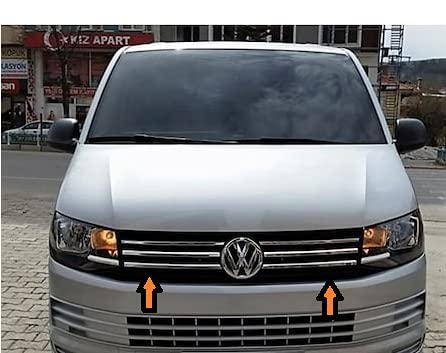 Boa Line Auto – Chrom Frontgrill 4 Stück Edelstahl kompatibel mit VW Transporter T6 Trendline ab 2015 von Generic