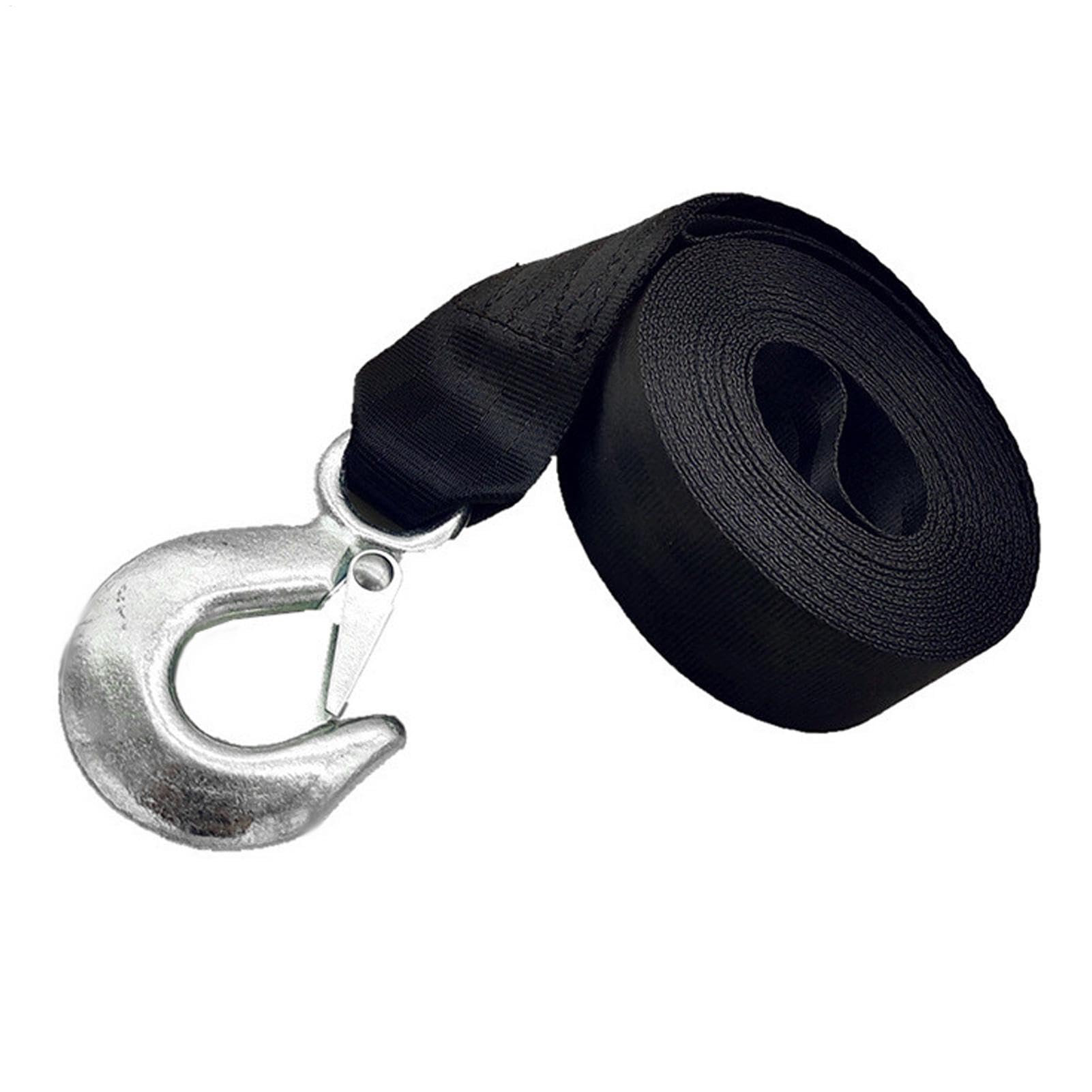 Bootsgurt Für Anhänger, Stretch-Nylon-Abschleppseil, Outdoor-Rettungsabschleppseil, 5 Cm 6 M Auto-Abschleppseilhaken, Manuelles Winden-Gurtbandseil, Robuster Anhängerwindengurt Mit Haken 10.000 Lbs Br von Generic