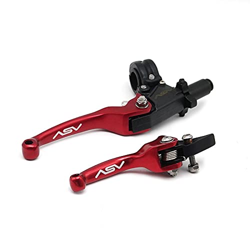 Brems Und Kupplungshebel Kurze Brems- und Kupplungslenkerhebel for Motocross Pitbike Bike Universal Motorradteile Motorrad Kupplungshebel (Color : Red) von Generic