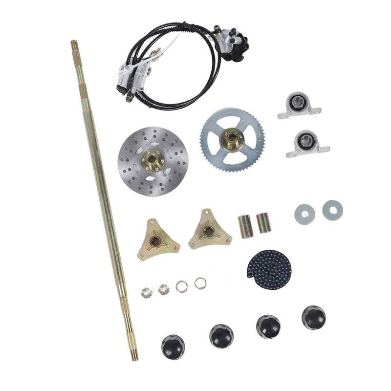 Generic Bremsscheiben-Bremssattel-Baugruppe, Reibungsloses Fahren, Go-Kart-Hinterachsen-Kit aus Metall für 50 Cc, 70 Cc, 90 Cc ATV-Quads von Generic