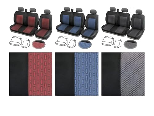 Bus Sitzbezüge 2+1 Schonbezüge Bus Van Polyester Stoff Schwarz Rot Blau EIN Einzelsitz und EIN Doppelbett (Blau) von Generic