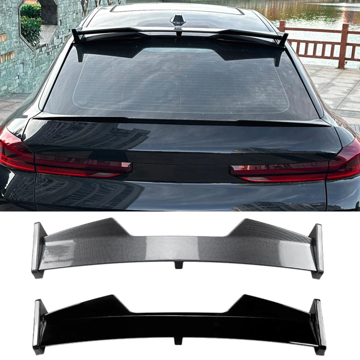 Dachspoiler kompatibel mit BMW X6 G06 M Sport 2019+ Body Kit Dachflügel Heckspoiler Heckflügel Autozubehör (Glänzend Schwarz) von Generic