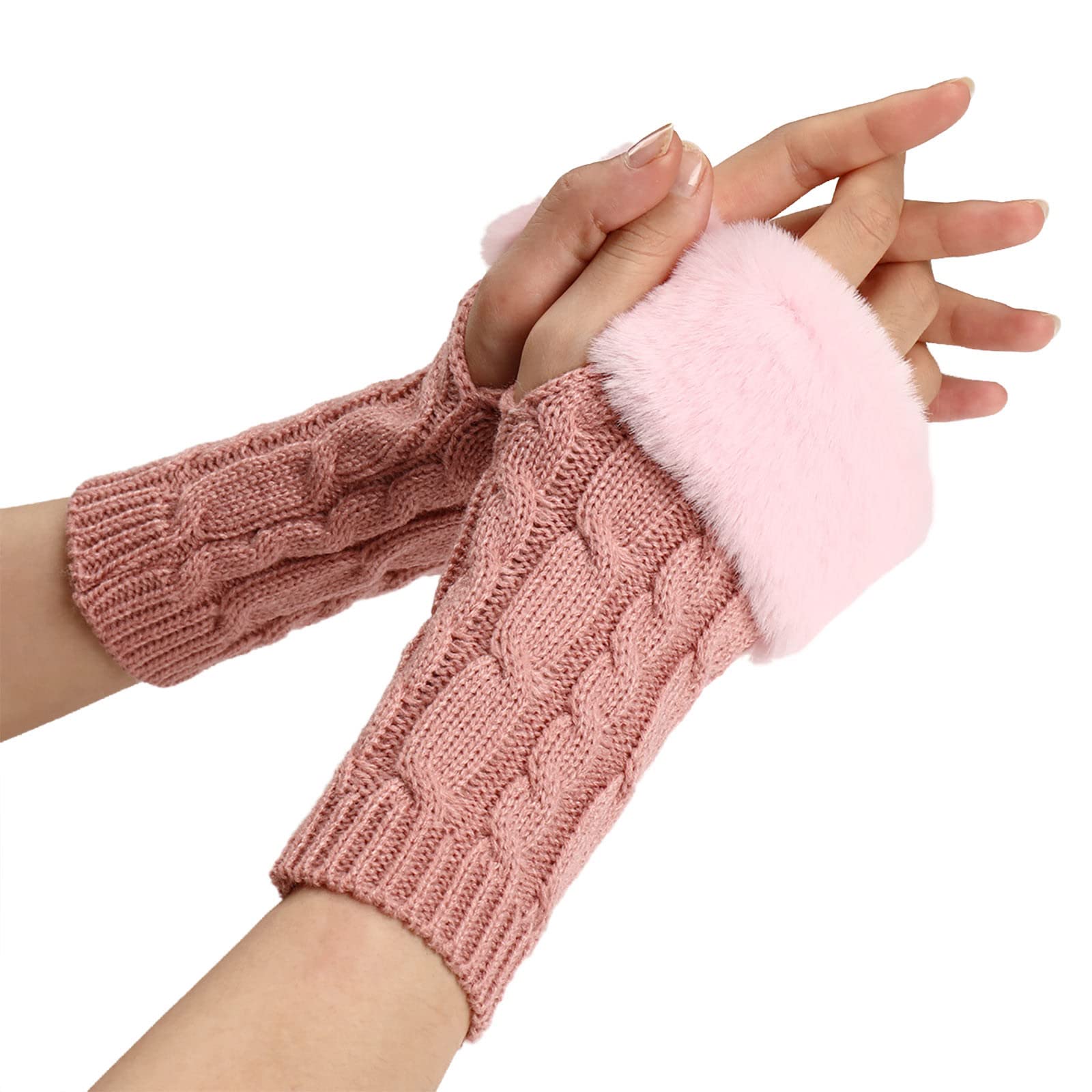 Damen Handschuhe 𝐓ouchscreen Thermo-Handschuhe für Damen, warmer Handschuh, winddicht, elastisch, schwarze Handschuhe, Damen, warm gefütterte Handschuhe, warme Handschuhe Damen (Pink, One Size) von Generic