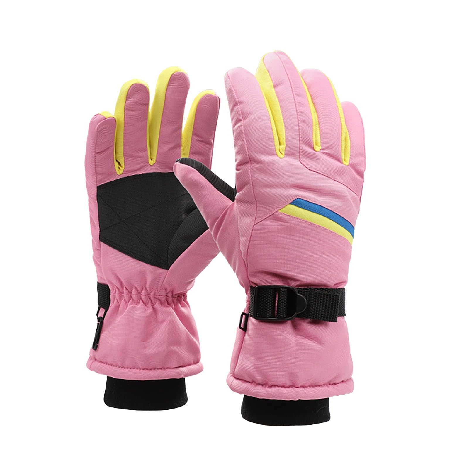 Damen Handschuhe 𝐓ouchscreen Winter-Skihandschuhe, spritzwassergeschützt, rutschfest, Plüsch, vielseitig einsetzbar, warme Handschuhe WollfäUstlinge Damen (Pink, One Size) von Generic