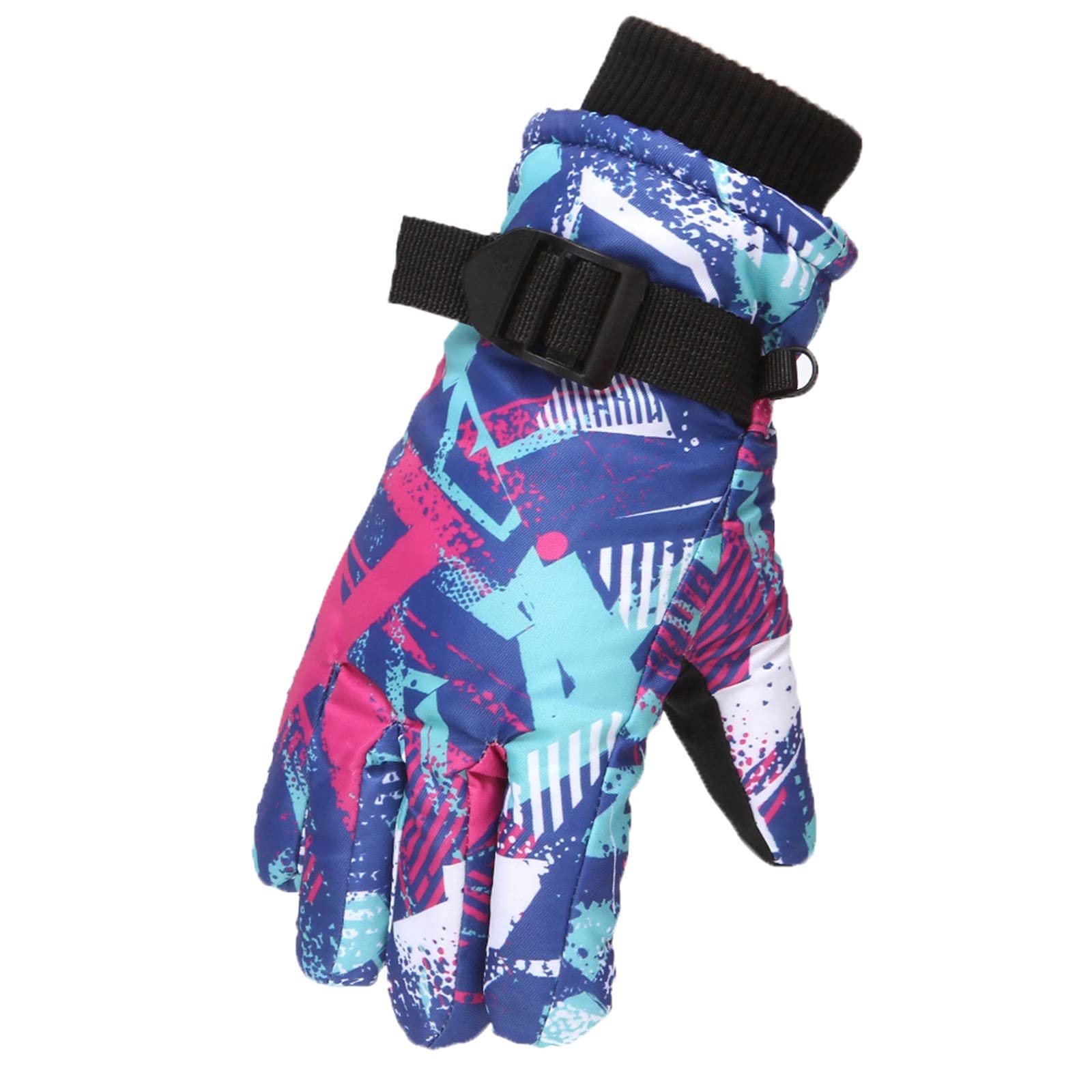 Damen Winterhandschuhe Wasserdicht Winter Outdoor Snow Skating Snowboarding winddichte warme Handschuhe perfekt für 11 bis 16 und Mädchen 𝐋ederhandschuhe Winter (Blue, One Size) von Generic