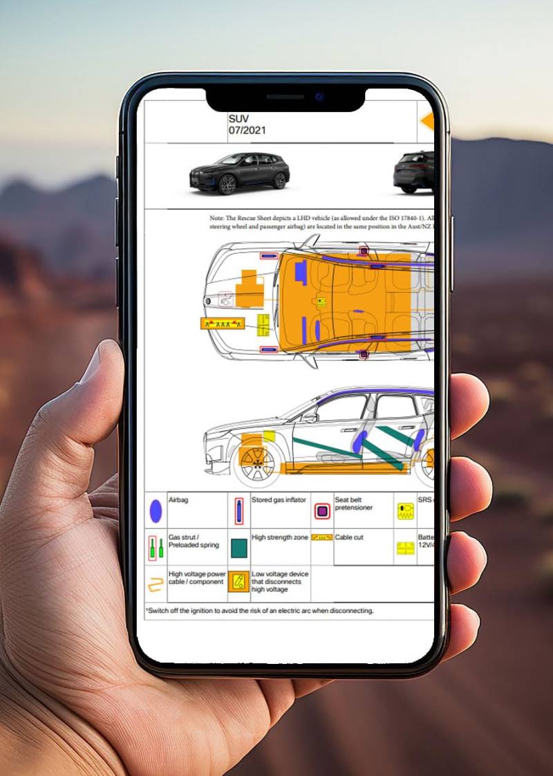 Digitale Rettungskarte per QR-Code, kompatibel mit BMW 3er-Reihe G21 Kombilimousine (ab 07/2019) von Generic