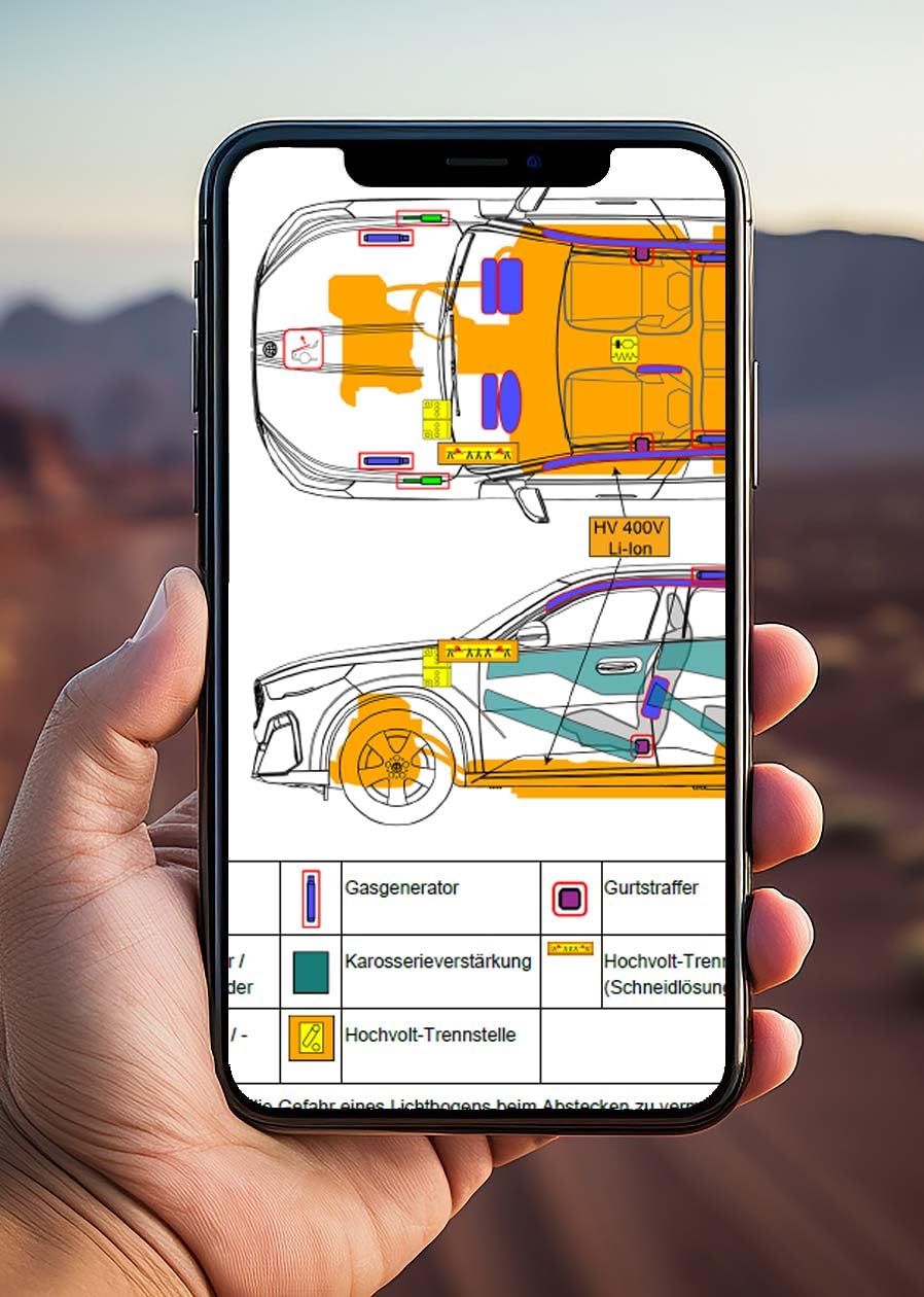 Digitale Rettungskarte per QR-Code, kompatibel mit Kia Carens (RP) (ab 2013) von Generic