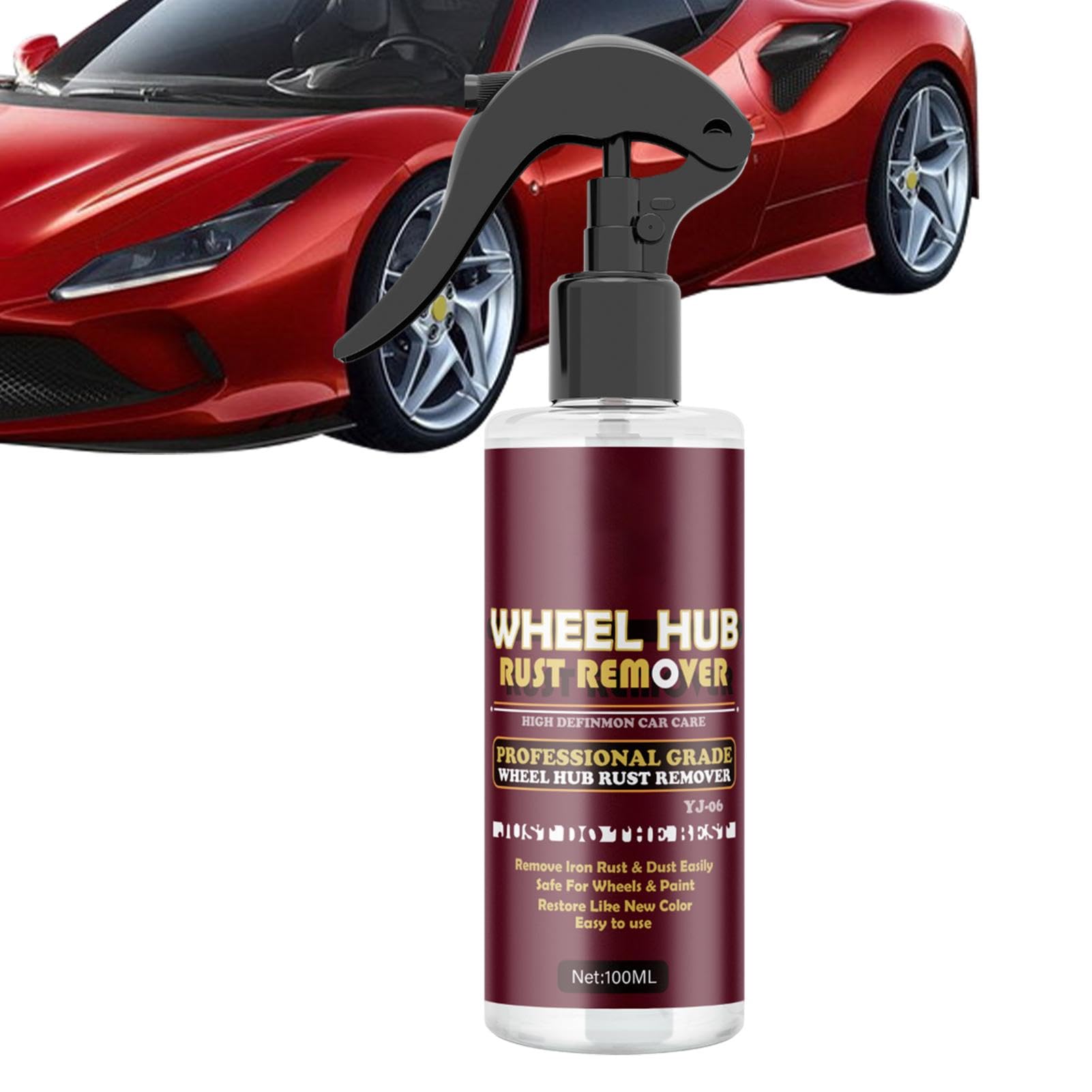 Eisenpulver-Entferner, 100 ml, Eisenpulver, Rostentfernungsspray, Sofortentferner-Spray, Auto-Eisenentferner, Radnabenreiniger für Autolack, Motorrad, Wohnmobil und Boot von Generic