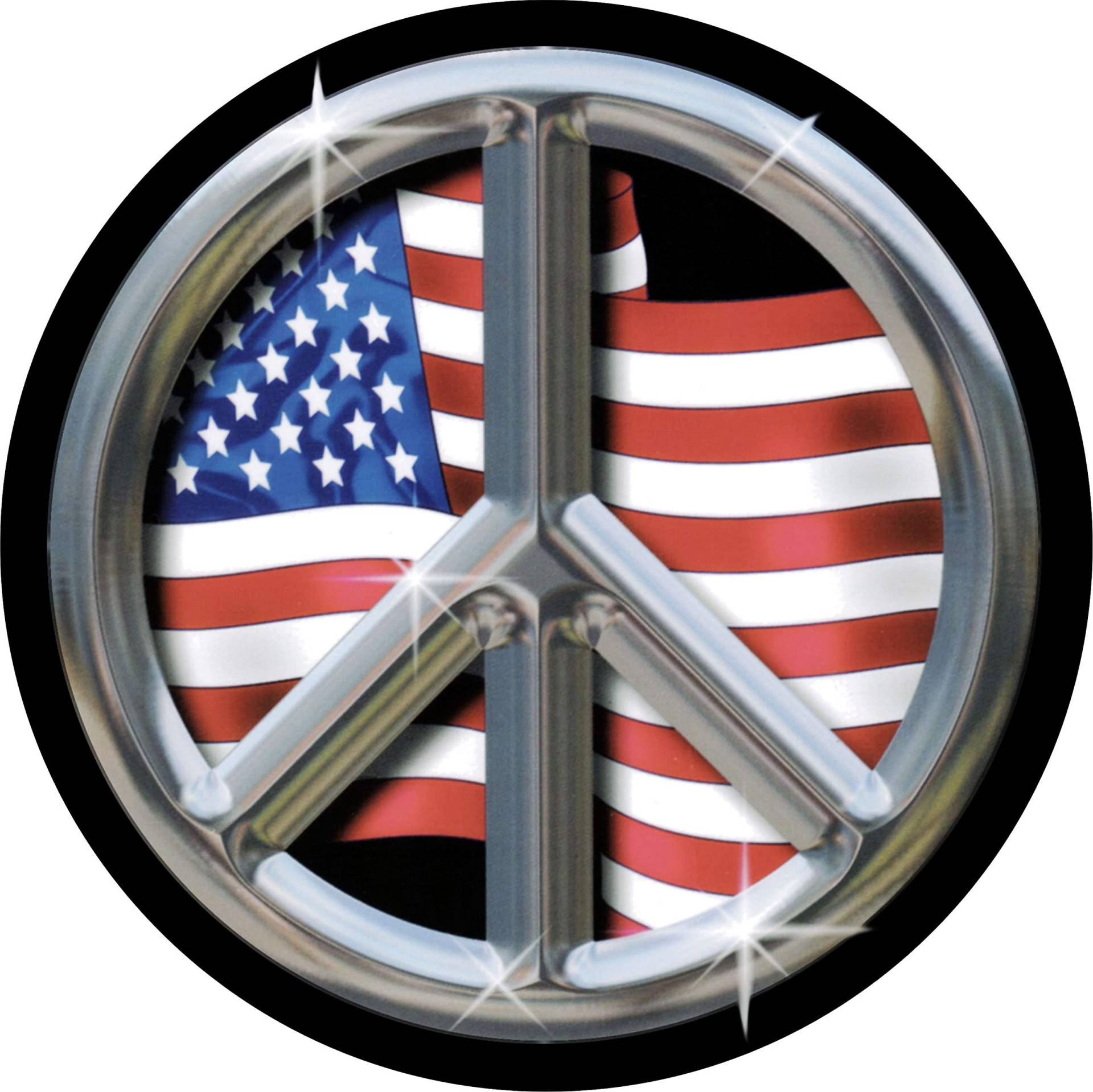 Ersatz Reifen Abdeckung Peace-Zeichen Und Flagge Der Usa Ersatzradabdeckung Staubdicht Radschutzhülle Universal Auto Reifenabdeckung Für Mpv Viele Fahrzeug Caravan 14 inch von Generic