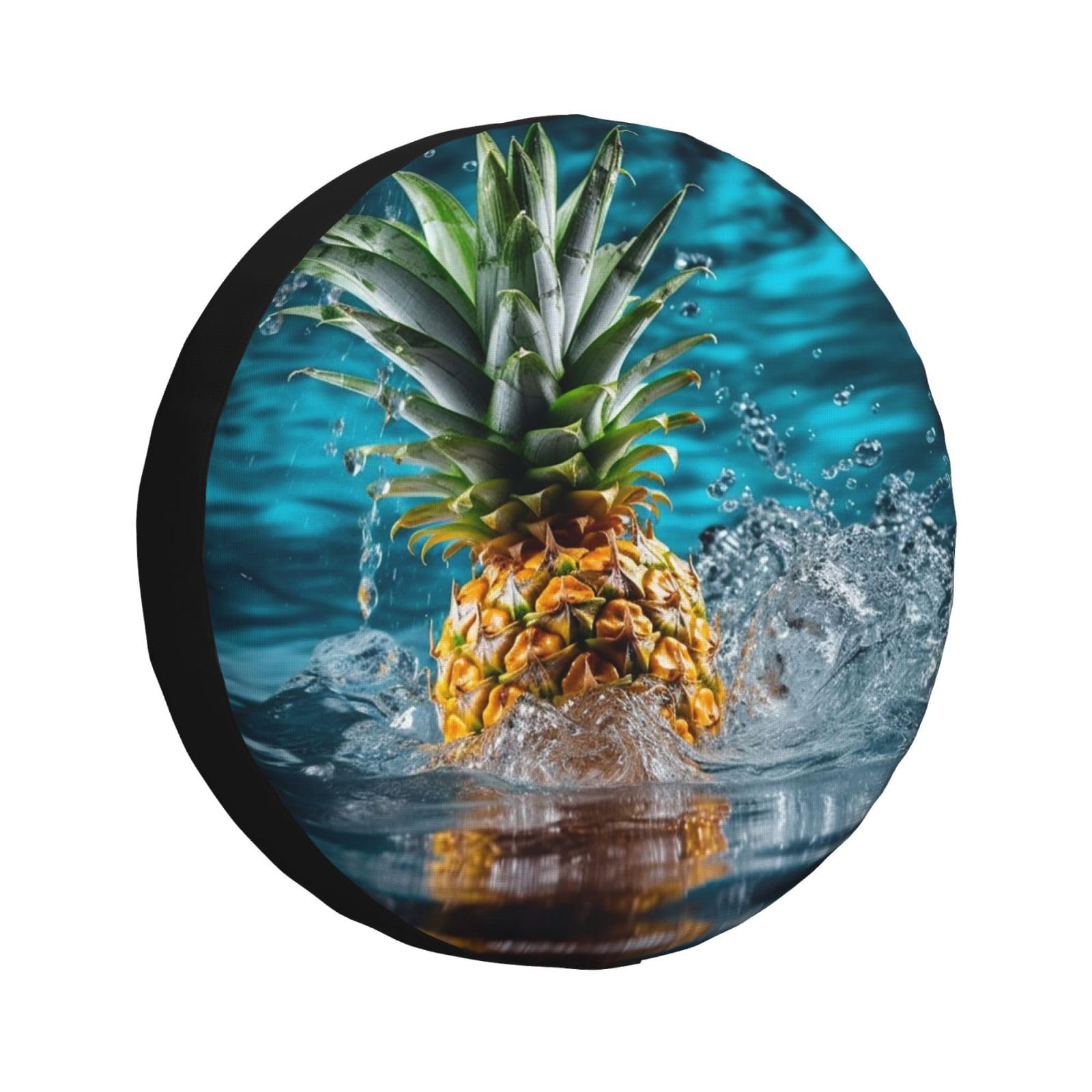 Ersatzradabdeckung Ananas Und Blaues Wasser Spare Tire Cover Uv-Schutz Tire Cover Universal Radschutzhülle Für Truck Wohnmobile Caravan 15 inch von Generic