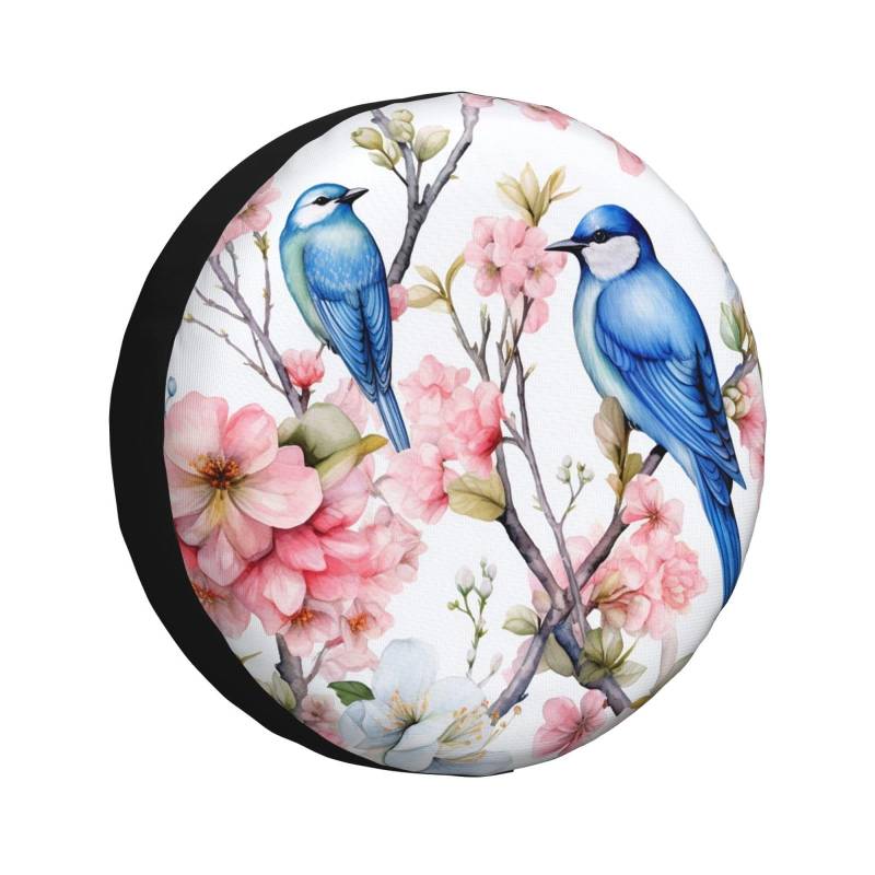 Ersatzradabdeckung Frühlingsblume Vogel Tier Blume Tire Cover Uv-Schutz Radschutzhülle Wasserdicht Radabdeckung Für Truck Anhänger Viele Fahrzeug 15 inch von Generic