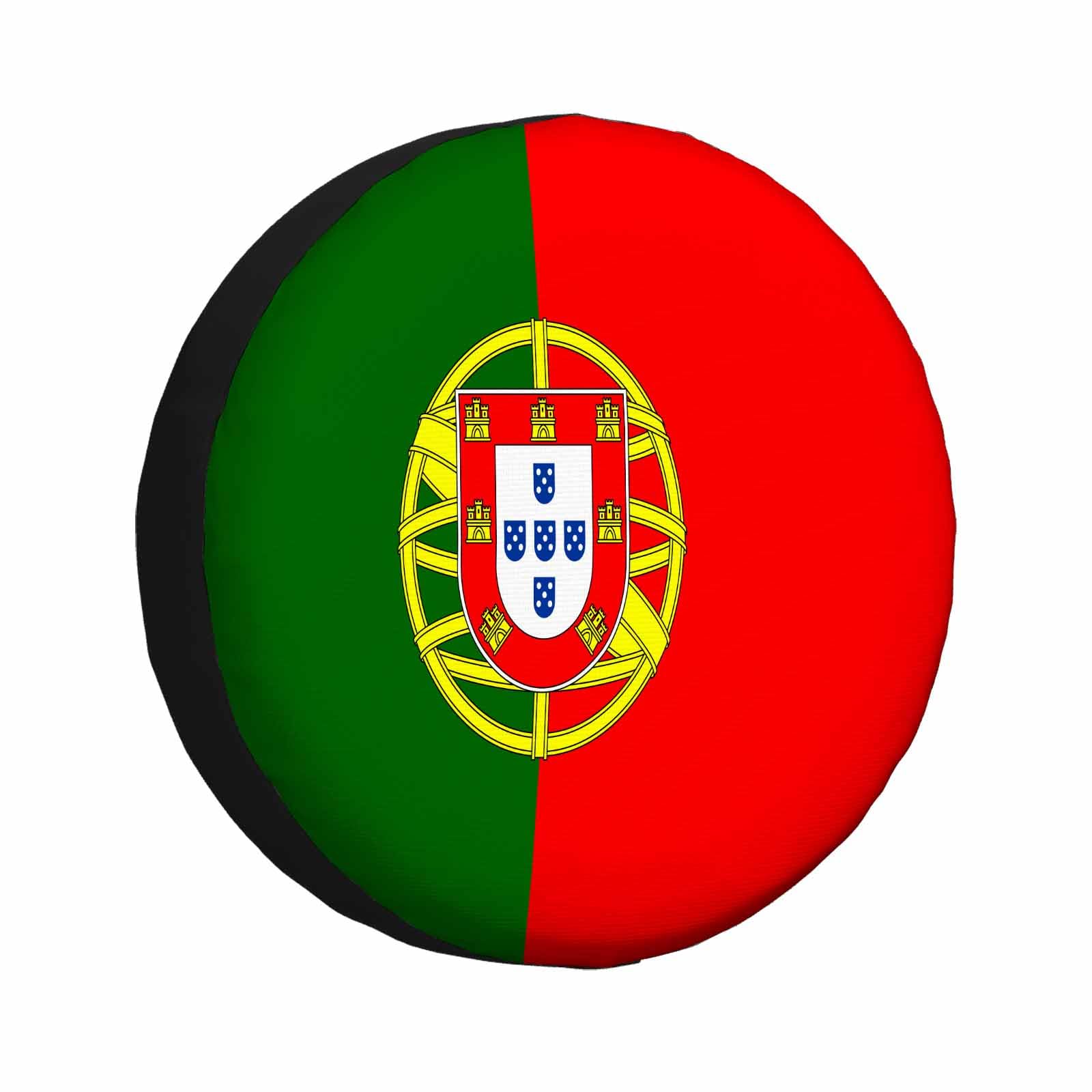 Ersatzradabdeckungen Flagge Von Portugal Banner Rot Grün Gold Europa Land Zeichen Autorädertaschen Personalisierte Reifentüten Universal Reifenschutz Für SUV Auto Caravan 14 inch von Generic