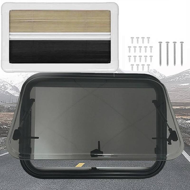 Fenster Wohnmobilfenster RV-Seitenfenster Wohnmobilfenster RV-Klappkassettenfenster Externer Push mit integrierter Jalousie und für RV-Wohnwagenfenster-Ersatz,1000x450mm von Generic