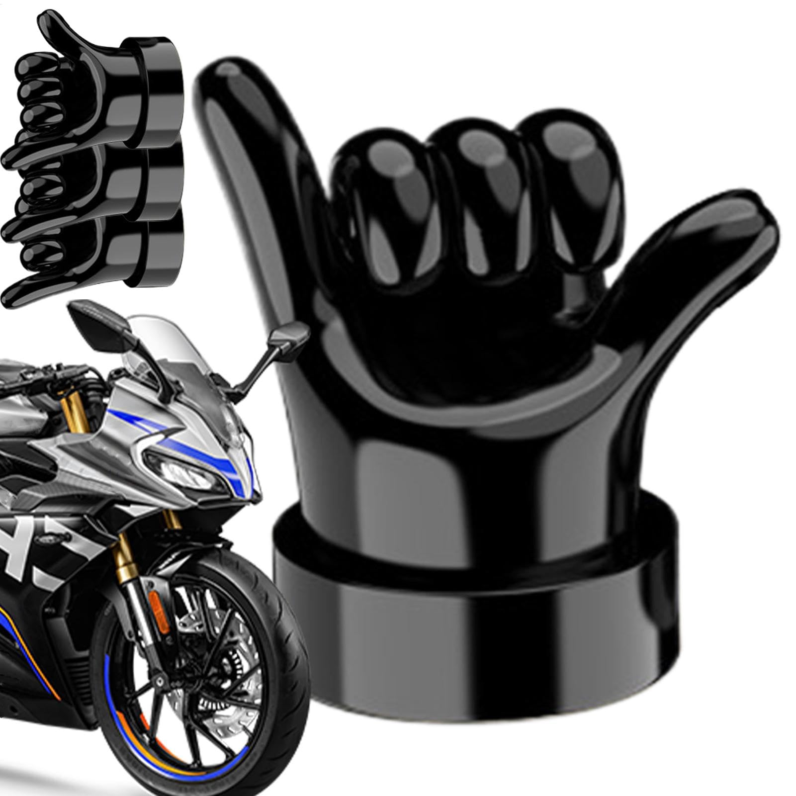 Finger-Reifenkappen, Gummi-Ventilkappen, Ventilkappen 4 Stück Reifen Mittelfinger Vorbaukappen, Seal Air Caps Lustige Gummi-Reifenkappen für Auto und Motorrad von Generic