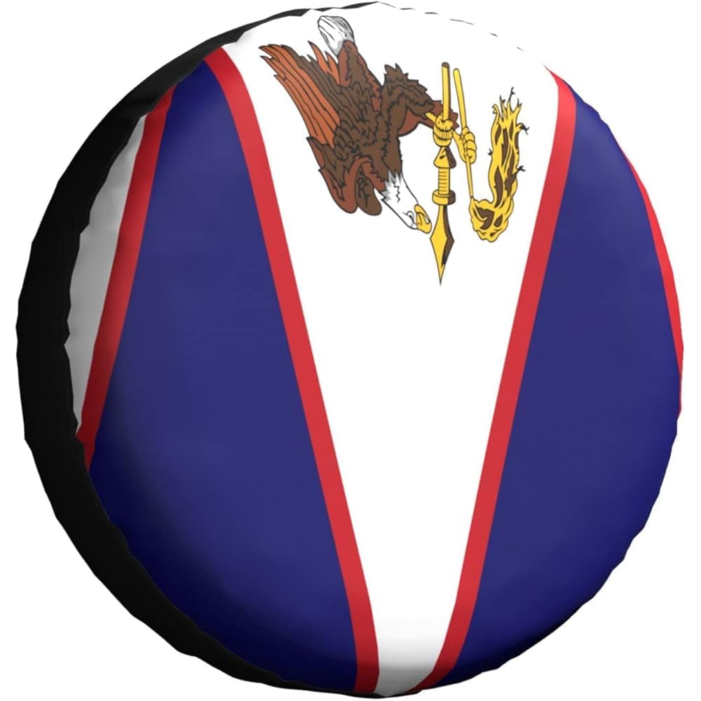 Flagge Von Amerikanisch-Samoa Ersatzreifenabdeckungen Dauerhaft Ersatzrad Abdeckung Wetterfest Reifencover Universal Für Anhänger Rv Auto 16inch von Generic