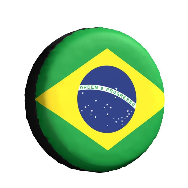 Flagge Von Brasilien Radreifenabdeckung Staubdicht Reifencover Wasserdicht Reserveradabdeckung Universal Für LKW Anhänger Wohnmobil 16inch von Generic