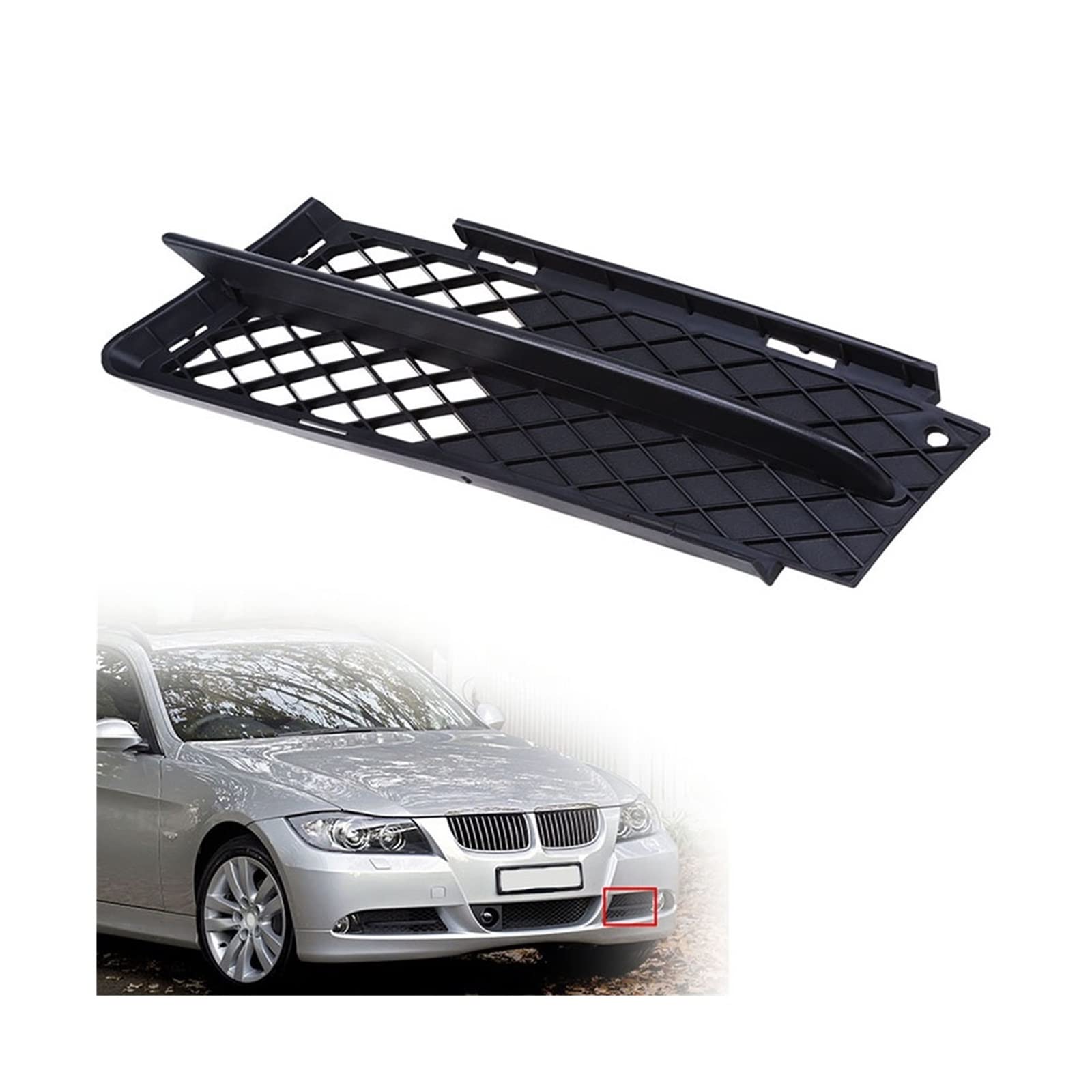 Front Niere Kühlergrill Front Stoßstange Unteren Grills Nebel Licht Haube Abdeckung Für 3-Serie E90 Limousine 2005-2008 von Generic