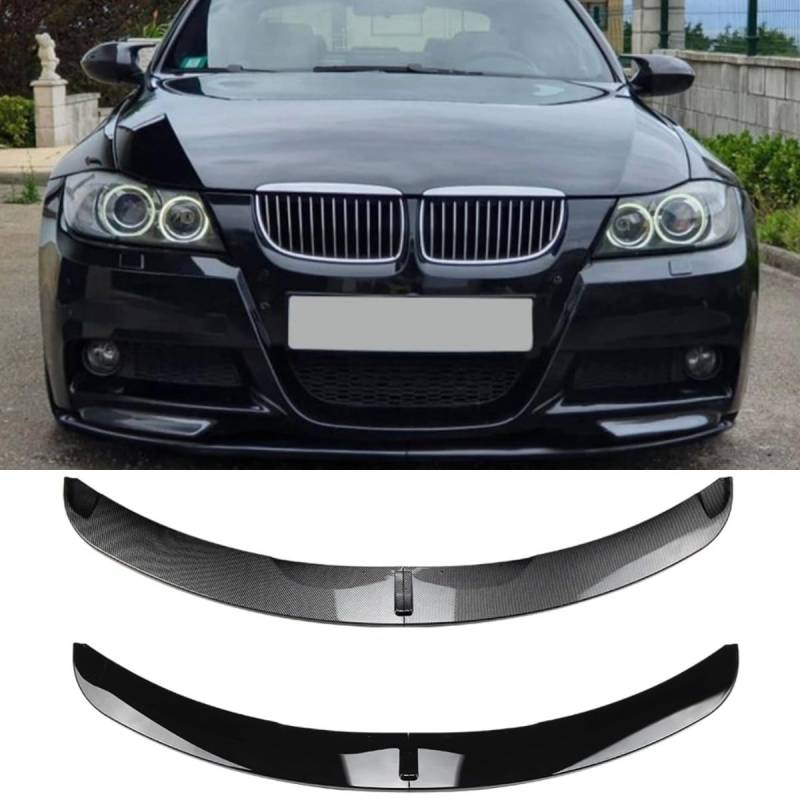 Frontdiffusor kompatibel mit BMW 3er E90 E91 M-Tech 2005-2008 Karosserie-Kit Frontstoßstange Spoiler Splitter Lippenschutz Abdeckung Autozubehör (Carbonfaser-Optik Frontlippe) von Generic