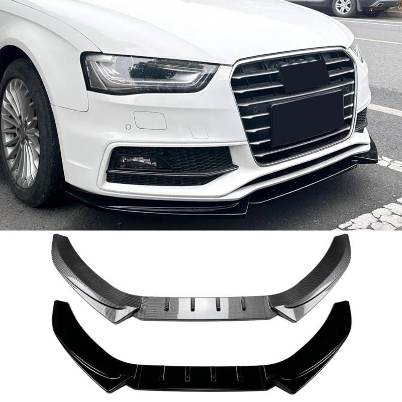 Frontstoßstange Lippe Kompatibel mit Audi A4 S4 B8.5 Sline 2013-2016 Body Kit Frontstoßstange Diffusor Protector Spoiler Autozubehör (Glänzend Schwarz) von Generic