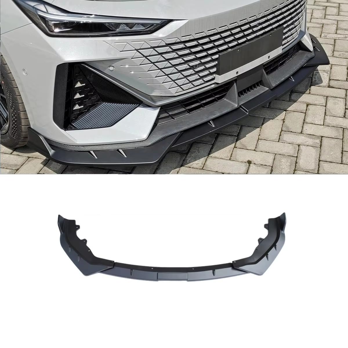 Frontstoßstange Lippe Splitter Diffusor Spoiler Protector Kompatibel mit CHANGAN UNI-V 2022 Body Kit Autozubehör (Mattschwarz) von Generic